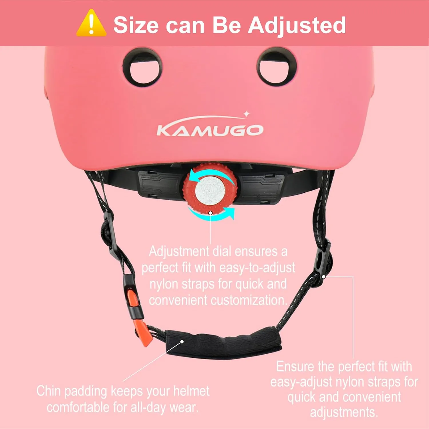 KAMUGO Toddler Helmet Kids Bike Helmet for Girls Boys Ages 2-8 Years,Toddler Bicycle Helmet Suitable for Skateboard Scooter Roller Skating Inline Roller Skating