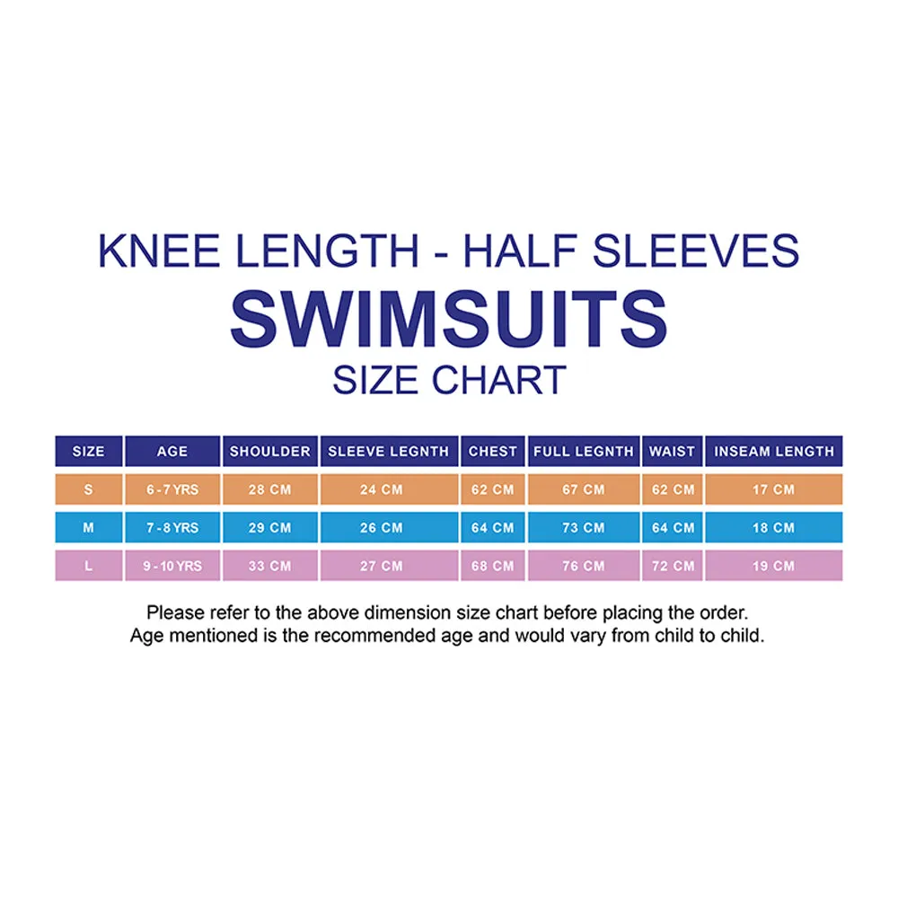 Little Surprise Box Colorblock Pink & Black 2.5mm Neoprene Knee Length Kids Swimsuit, Half Sleeves Swimwear