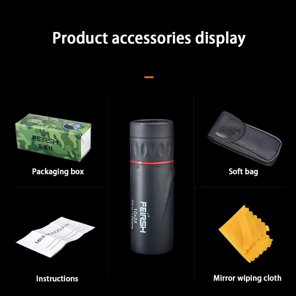 T30 10X25 High-definition Low Light Night Vision Portable Pocket Telescope